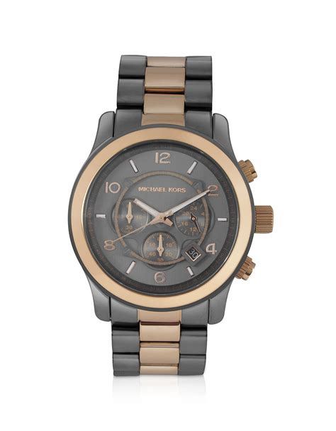 michael kors runway watch black|Michael Kors oversized runway watch.